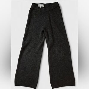 Size 9-10 Zara Dark Grey Knit High Waisted Wide Leg Pants
